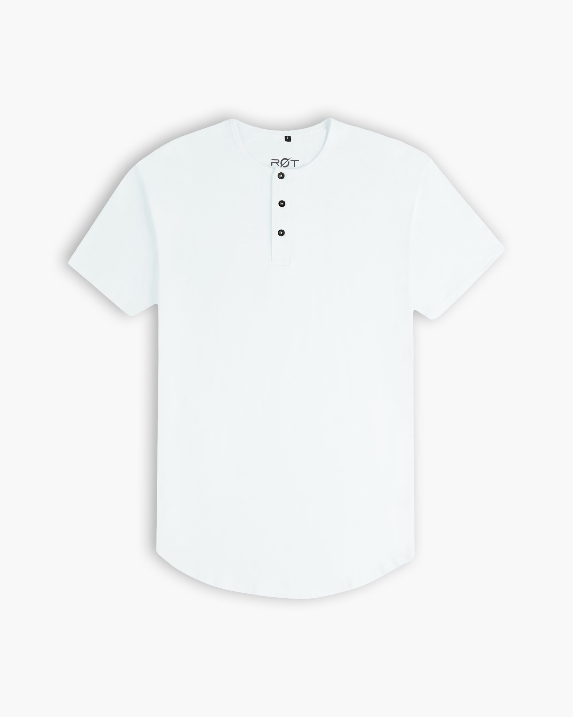 Origin Curved Henley T-Shirt: Ice