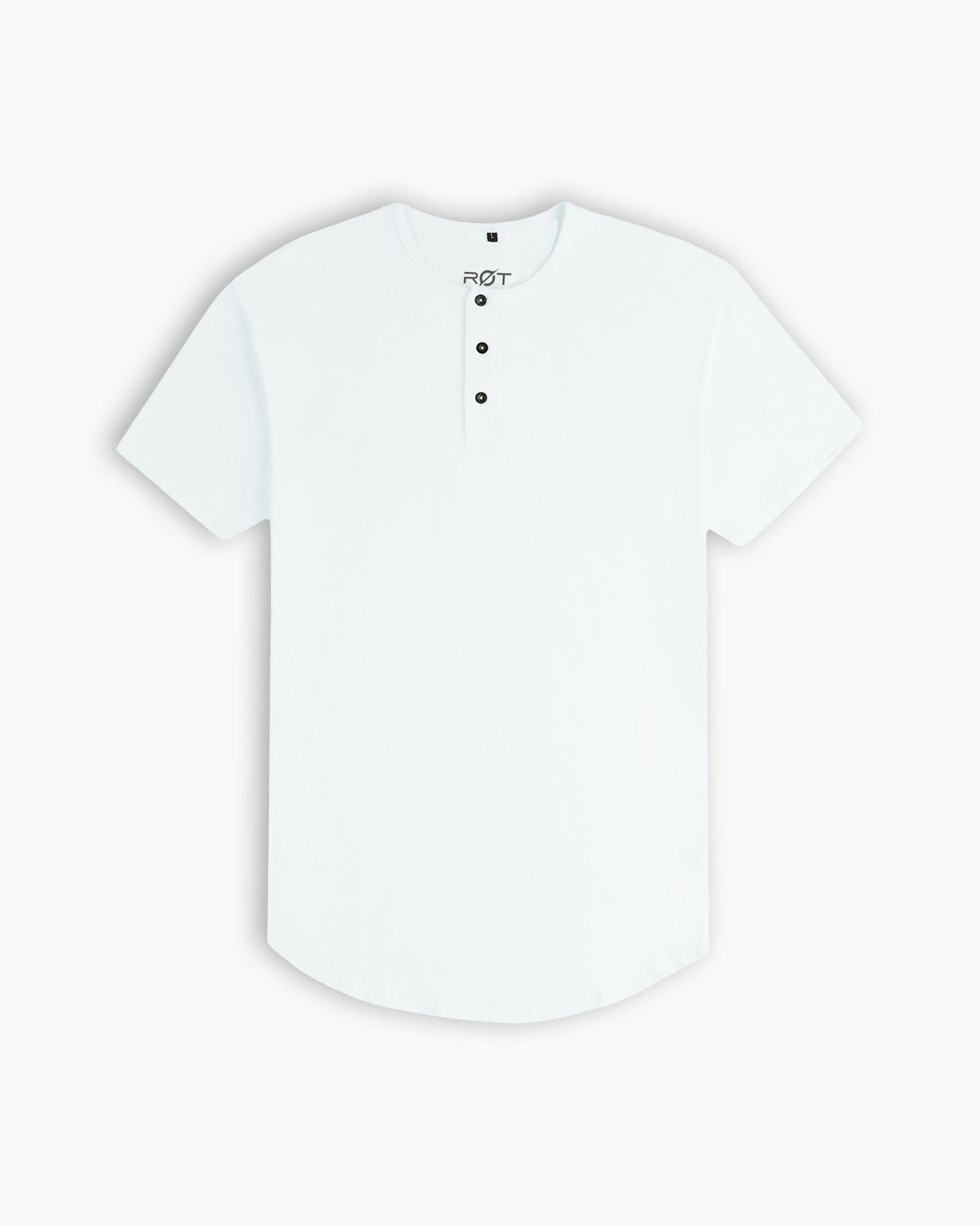 Origin Curved Henley T-Shirt: Ice