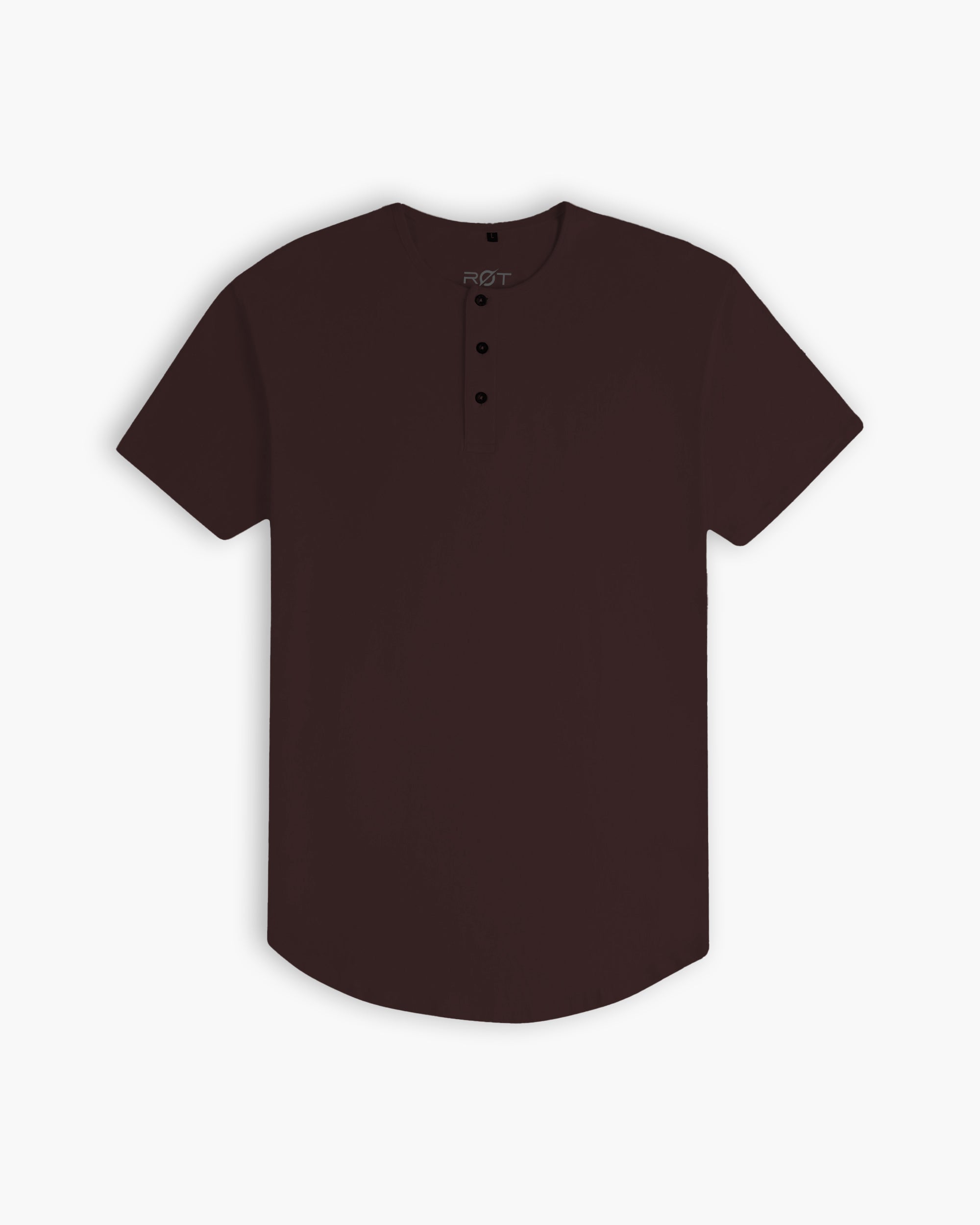 Origin Curved Henley T-Shirt: Mochavino