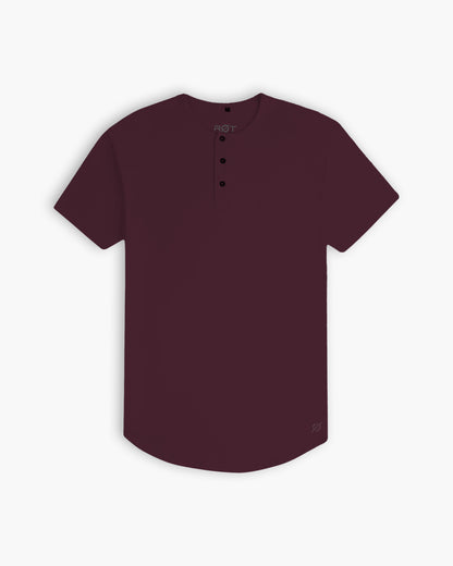 Origin Curved Crew T-Shirt: Plum