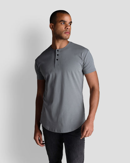 Origin Curved Henley T-Shirt: Space Gray