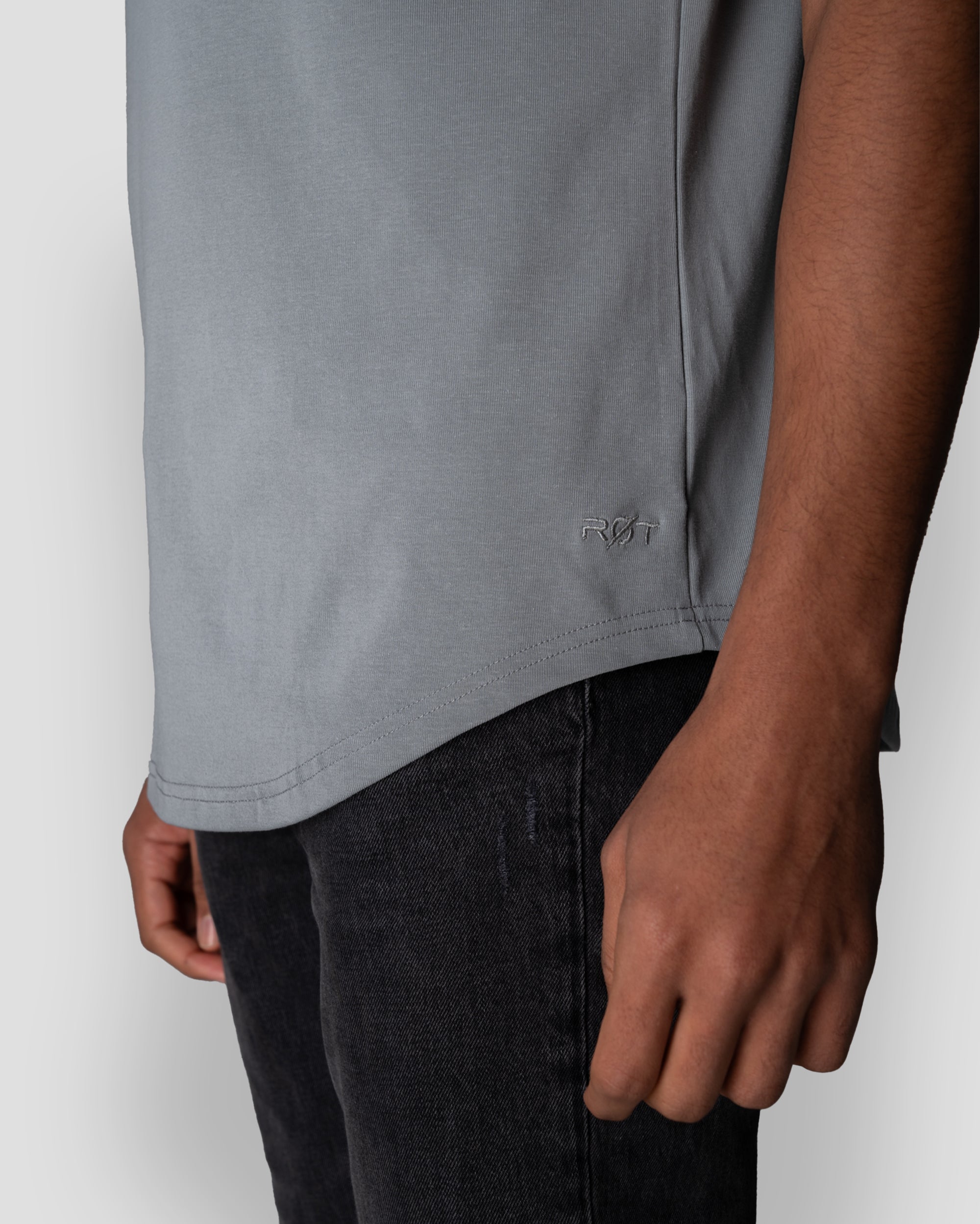 Origin Curved Henley T-Shirt: Space Gray