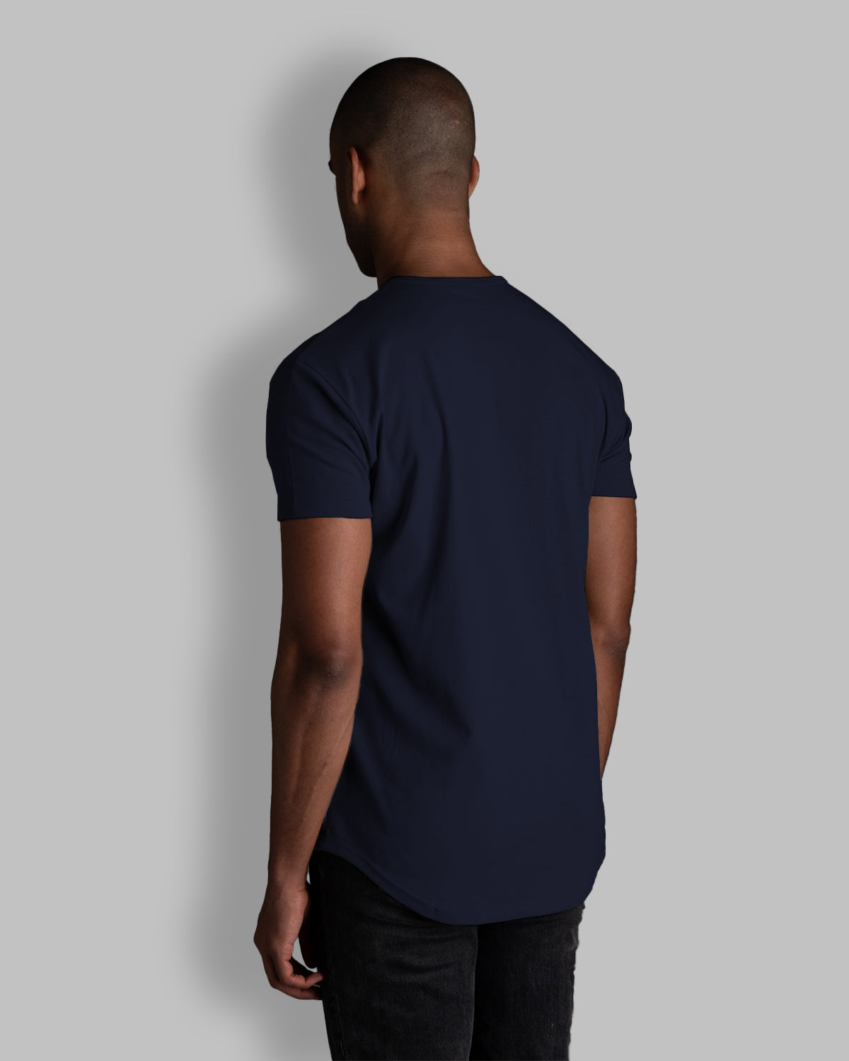 Origin Curved Henley T-Shirt: NY Blue