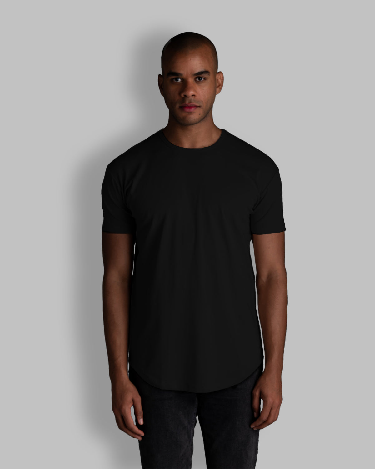 Origin Curved Crew T-Shirt: Black
