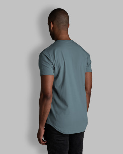 Origin Curved Henley T-Shirt: Astro Blue