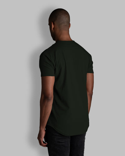 Origin Curved Henley T-Shirt: Forest