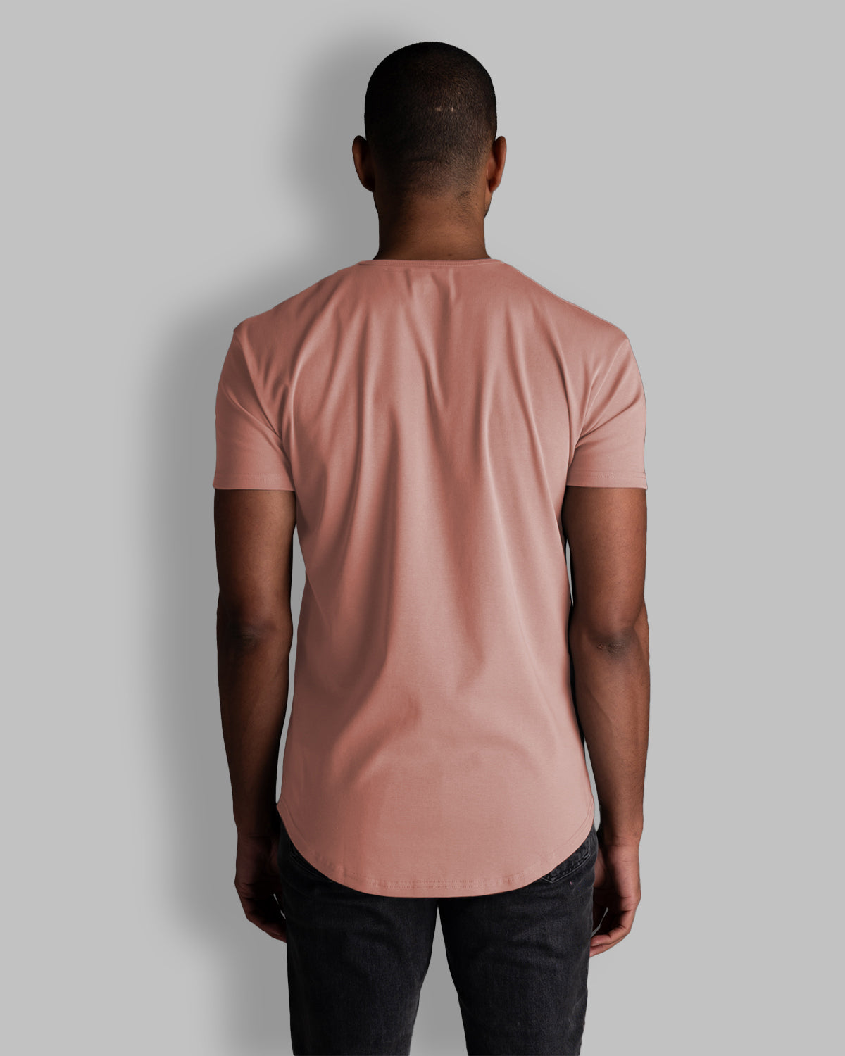 Origin Curved Henley T-Shirt: Apricot