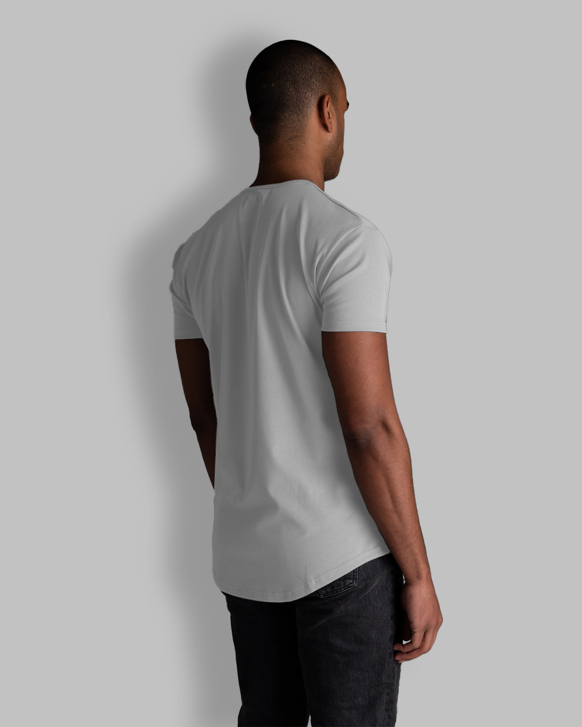 Origin Curved Henley T-Shirt: White