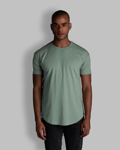 Origin Curved Crew T-Shirt: Eucalyptus