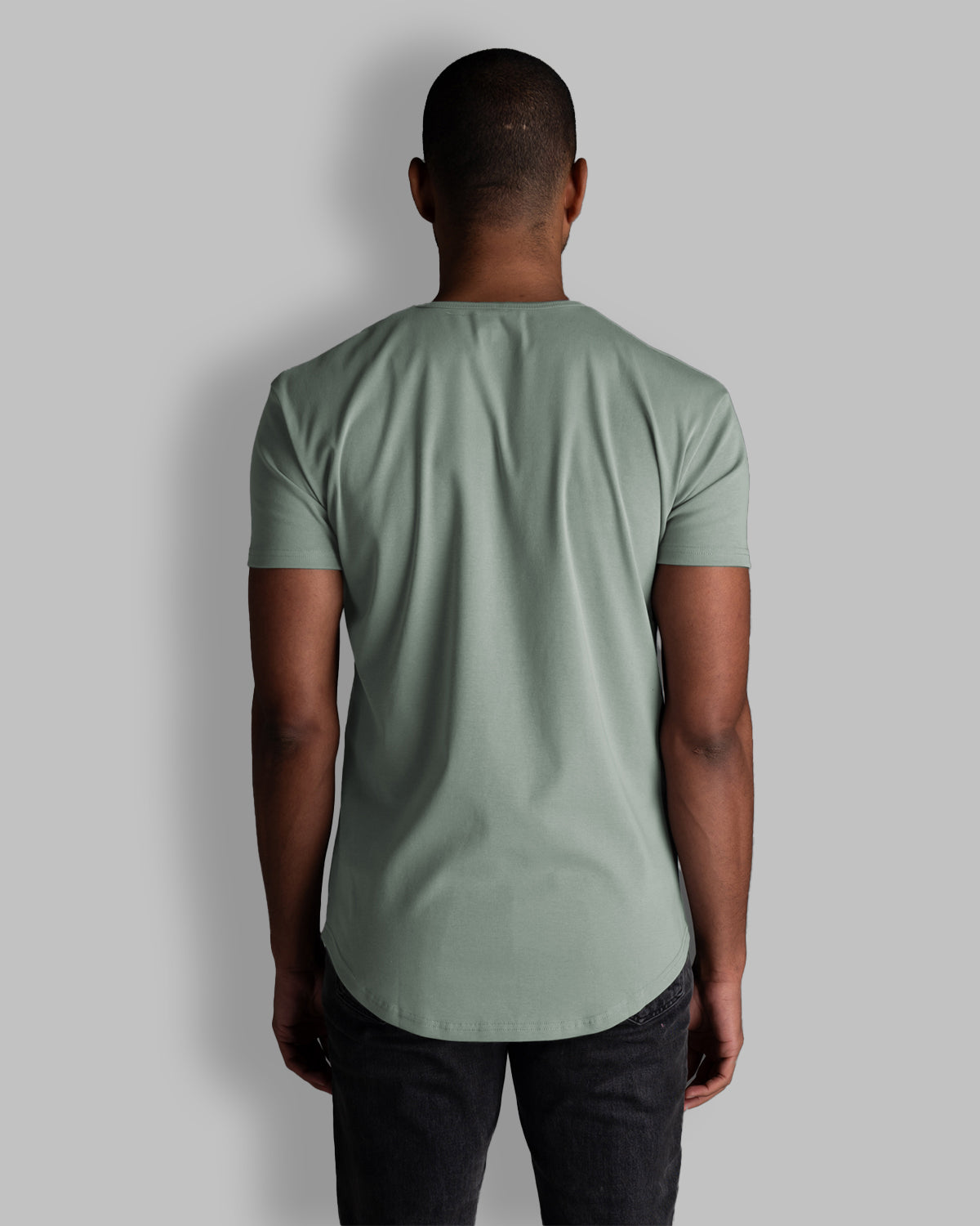 Origin Curved Henley T-Shirt: Eucalyptus