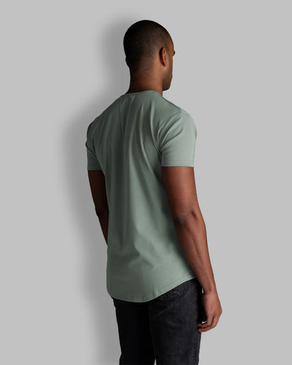 Origin Curved Henley T-Shirt: Eucalyptus