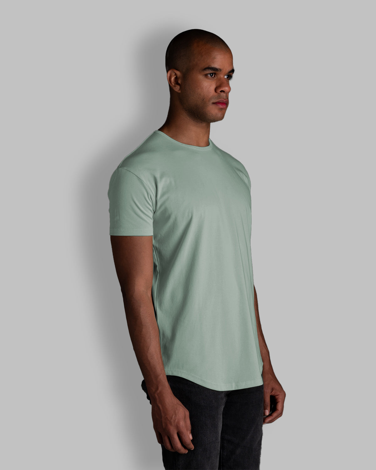 Origin Curved Crew T-Shirt: Eucalyptus