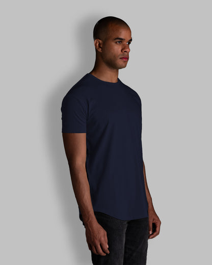 Origin Curved Crew T-Shirt: NY Blue