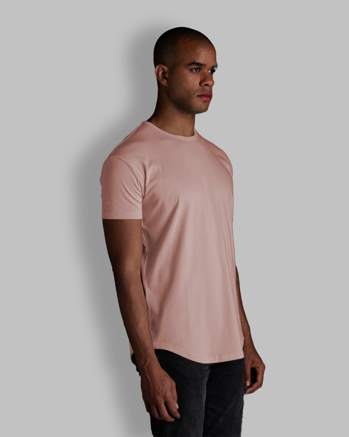 Origin Curved Crew T-Shirt: Apricot