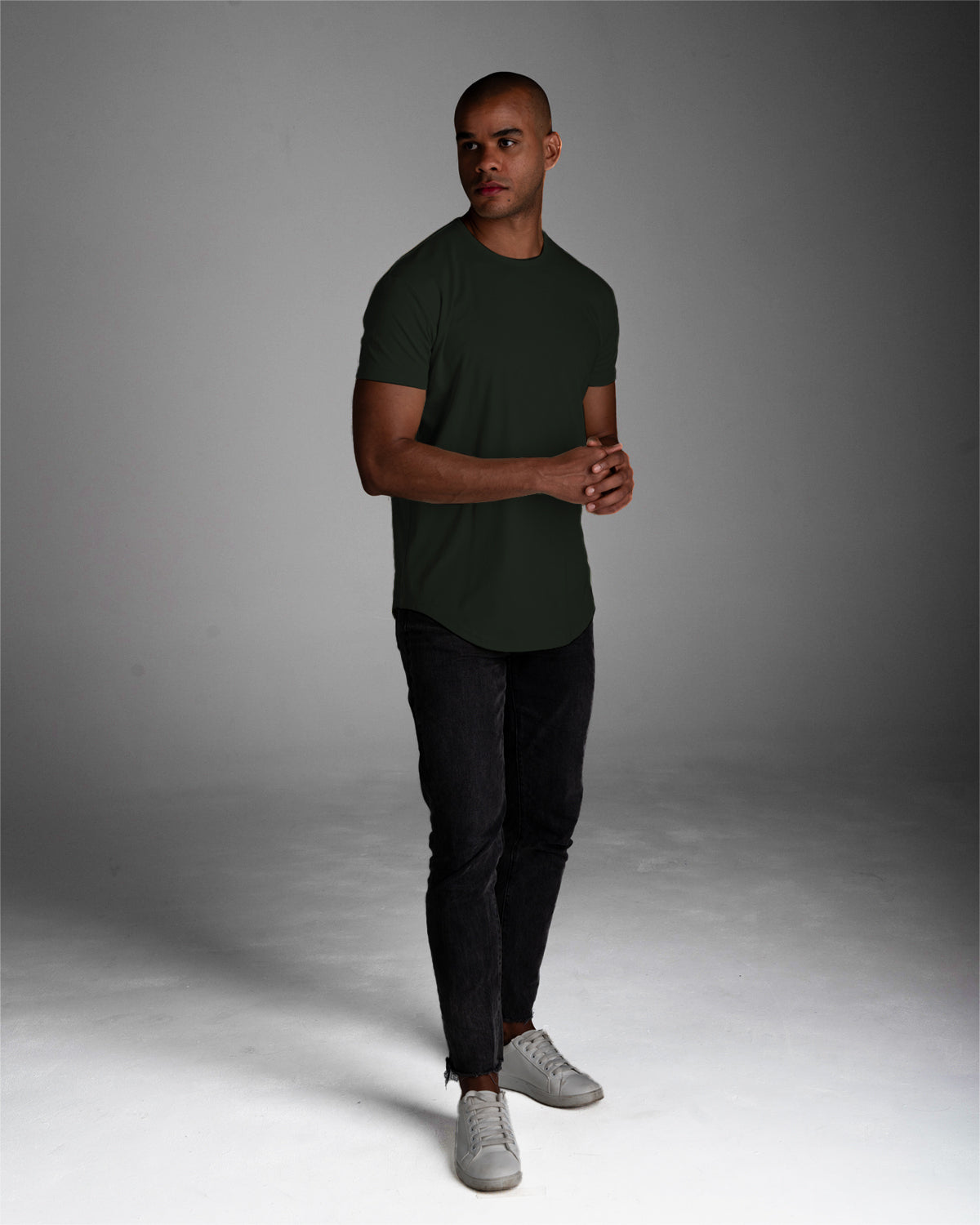 Origin Curved Crew T-Shirt: Forest