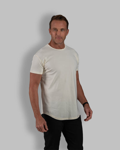 Origin Curved Crew T-Shirt: Off White