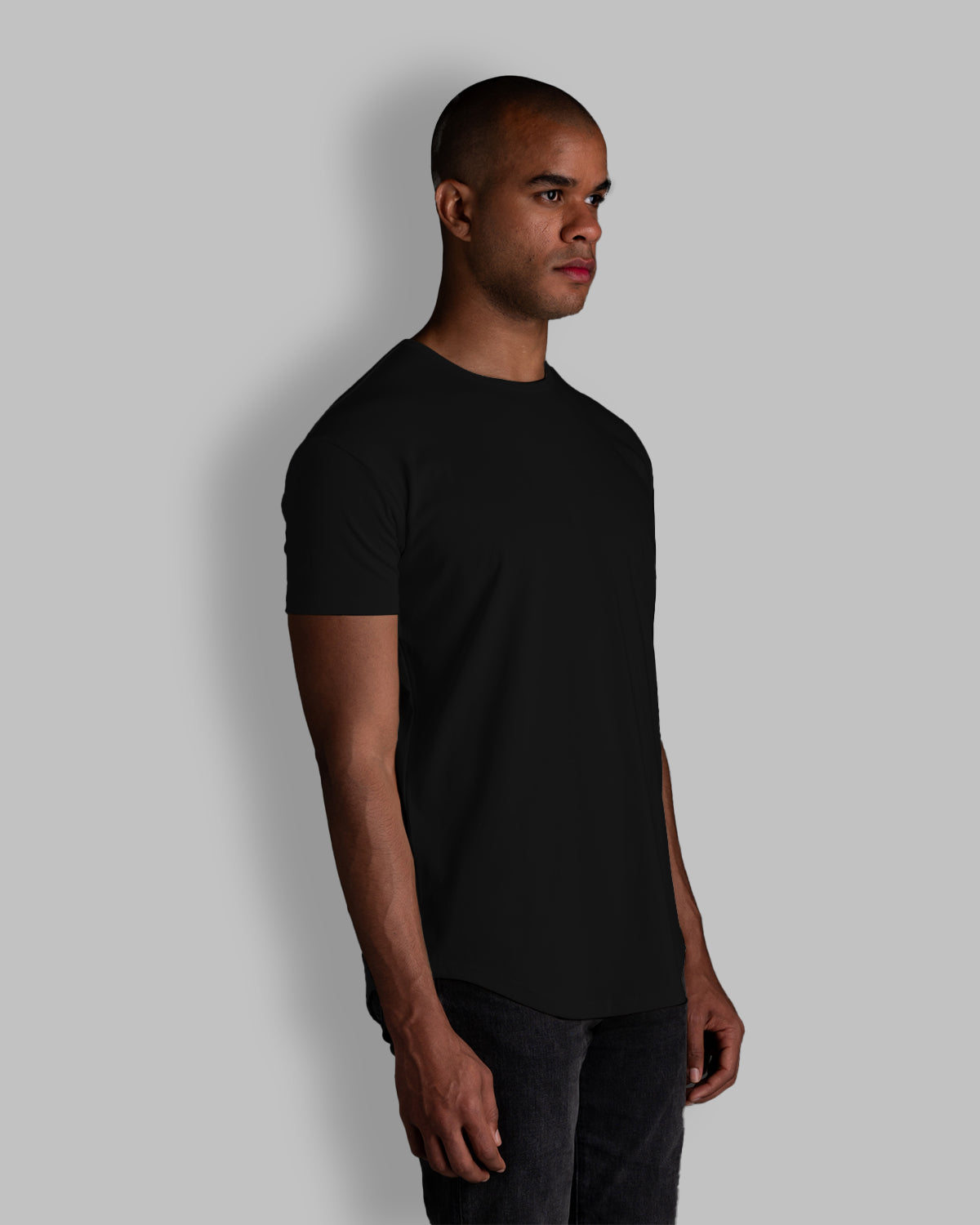Origin Curved Crew T-Shirt: Black