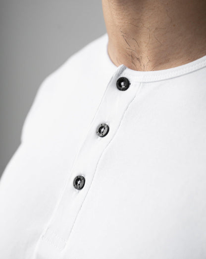 Origin Classic Henley T-Shirt: White - Rule Of Threads