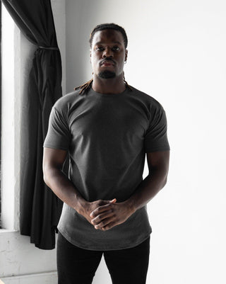 Origin Curved Crew T-Shirt: Granite - Rule Of Threads
