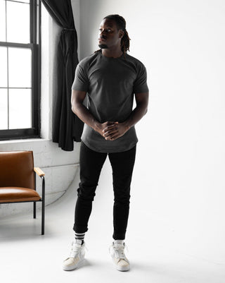Origin Curved Crew T-Shirt: Granite - Rule Of Threads