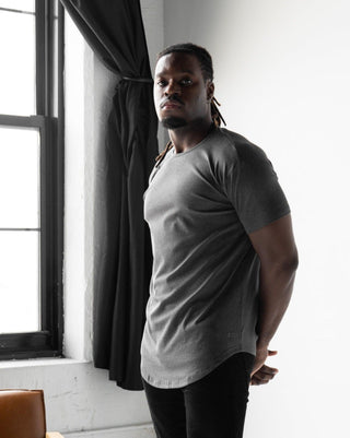 Origin Curved Crew T-Shirt: Granite - Rule Of Threads