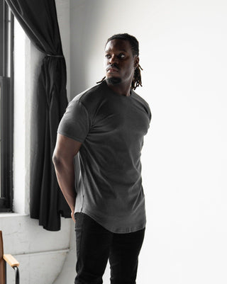 Origin Curved Crew T-Shirt: Granite - Rule Of Threads