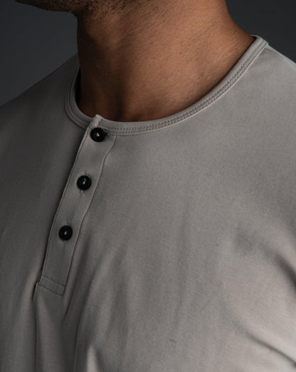 Origin Curved Henley T-Shirt: Dust - Rule Of Threads