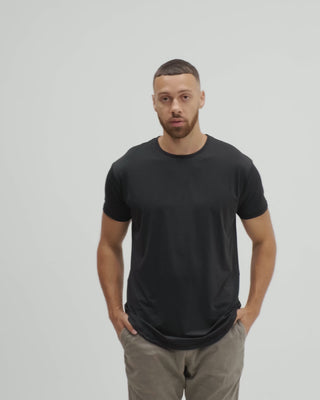 Zero-G Curved T-Shirt: Charcoal Navy