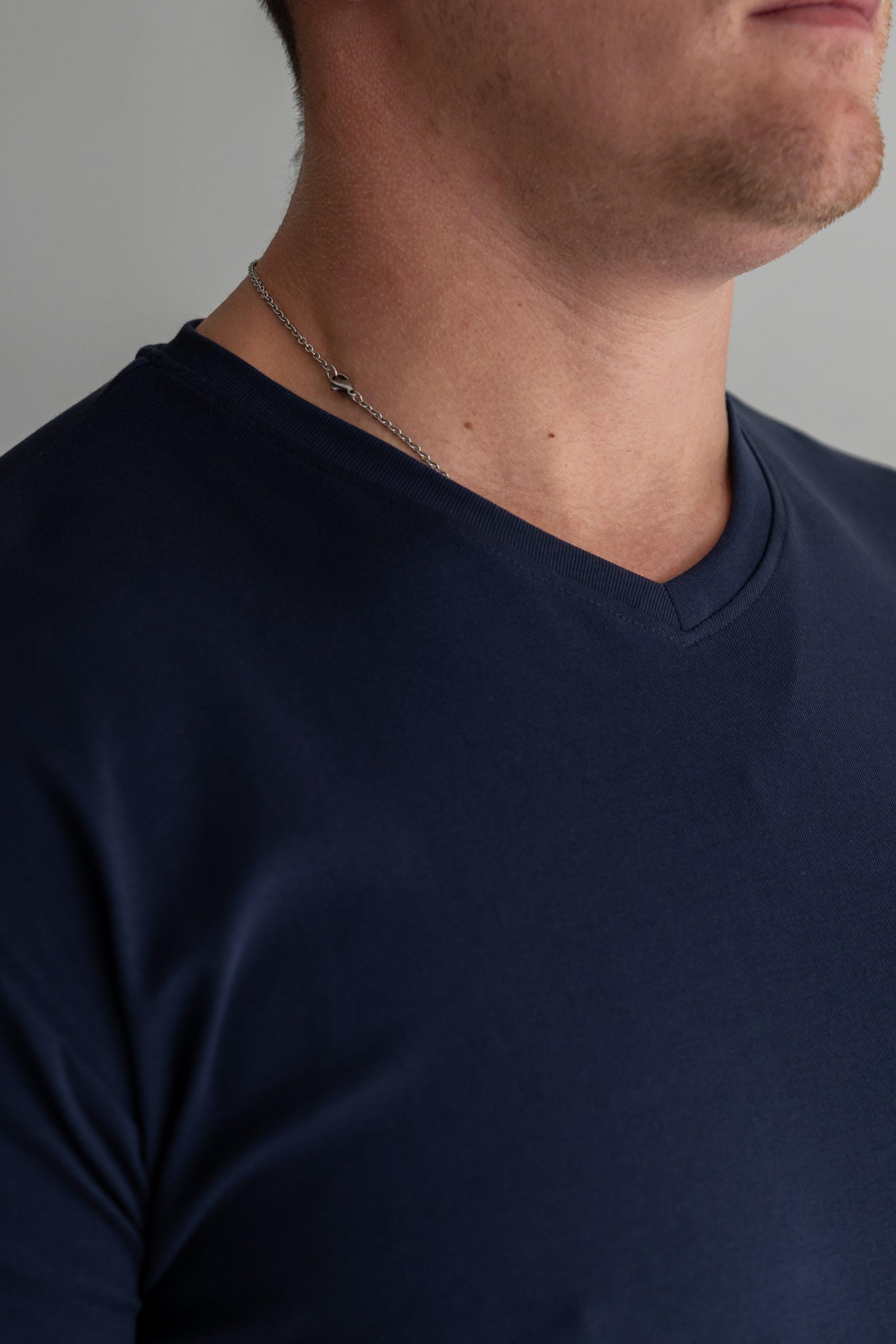 Origin Classic V-Neck T-Shirt: NY Blue - Rule Of Threads