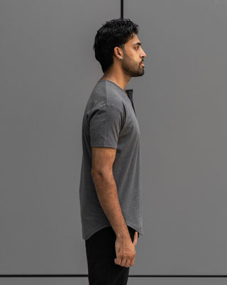 Origin Curved Henley T-Shirt: Granite - Rule Of Threads