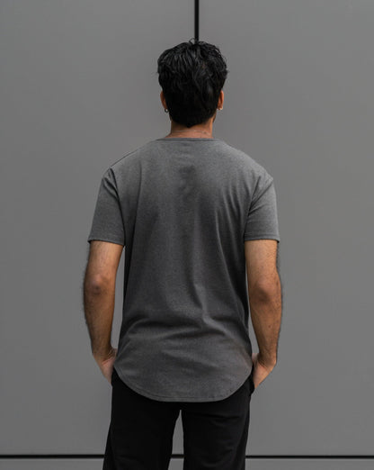 Origin Curved Henley T-Shirt: Granite - Rule Of Threads