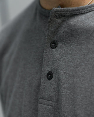 Origin Curved Henley T-Shirt: Granite - Rule Of Threads